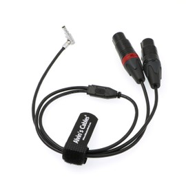 Alvin's Cables Two XLR 3 Pin Female to 5 Pin Male Right Angle Audio Input Cable for Arri Alexa Mini 70CM