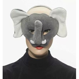 Forum Animal Masks Faux Fur Over Plastic Asso Animal Sound 3/4 Face Mask W/ Headband - Elephant