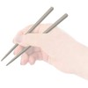 Skater ABC3AG-A Mauve Gray Chopsticks and Case Set, 7.1 inches