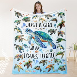 Fihevur Turtles Blanket for Girls, Turtles Lovers Gift for Women Girls, Blanket for Couch Bed Room Decor 50"x 60"