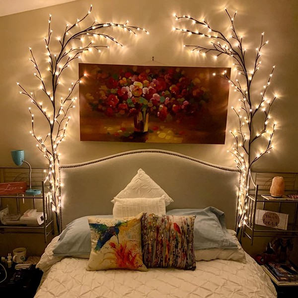 GOESWELL Lighted Willow Vine Home Décor Artificial Vine Garden Wall