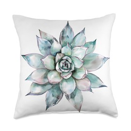 Chic Succulent Cacti Cactus Succulents Throw Pillow