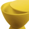 BOWERY HILL Contemporary Plastic Ribbed Round End Table in Yellow
