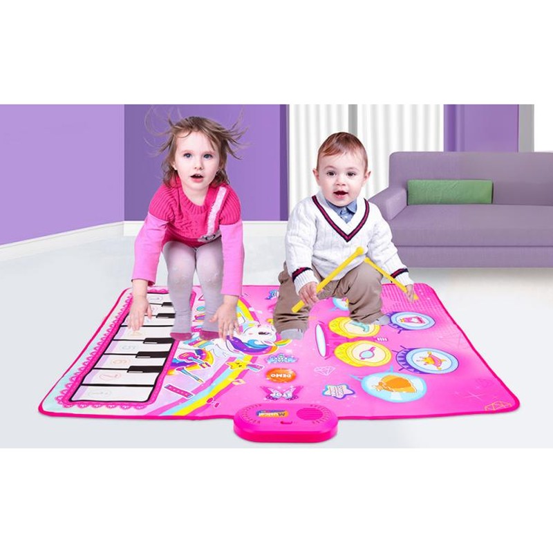 Baby Piano Mat Bright Color Pattern Educational Piano and Drum