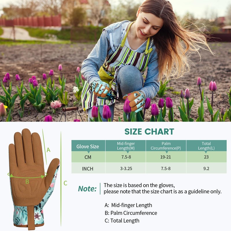 Pleneal Gardening Gloves for Women, Garden Gloves Protective Working Gloves