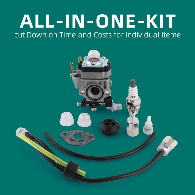 AUTOKAY 62100-81010 Carburetor with Blower Fuel Line Kit for Poulan