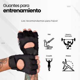 ATOM FITNESS - Guantes para Entrenamiento Gym y Crossfit | Protección Antideslizante con Agarre Mejorado | Muñequeras Integradas para Soporte y Estabilidad | Transpirables y Resistentes (Medium)