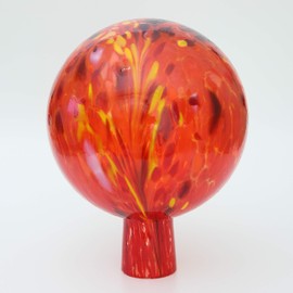 Lauschaer Glas Glass Garden Ball with Granules Tomato Red Height 15 cm Diameter 12 cm Hand-Blown Hand Shaped