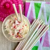 Iridescent Foil Paper Straws - White Pearl - Wedding Valentine
