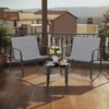 DWVO Gray 3-Piece Patio Bistro Set, Outdoor Textilene Furniture with