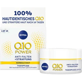 NIVEA Q10 Power Anti-Wrinkle + Firming Day Cream for Smoother & Younger-Looking Skin, Day Cream with SPF 15, Pack of 2 (2 x 50 ml)