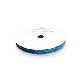 American Crafts 3/8-Inch Glitter Ribbon Strips, Large, Solid Peacock