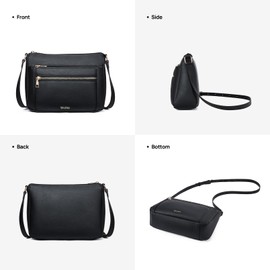 Telena Crossbody Bags for Women Leather Cross body Purse Camera Bag With Adjustable Strap Black