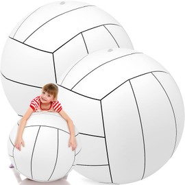 Libima 27 Inch Giant Inflatable Volleyball Large Inflatable Beach Volleyball Inflatable Sports Balls White Volleyball Beach Pool Games Toys for Outdoor Activity Games Sports Themed Party (2 Pcs)