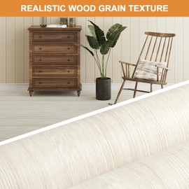 Oxdigi Vinyl Flooring Roll Peel and Stick - 15.7" x 118" (12.9 Sq.Ft) | Removable Self-Adhesive Wear-Resistant Vinyl Floor Tiles Wood Plank |Waterproof for Bathroom, Kitchen... | Whitewashed Oak