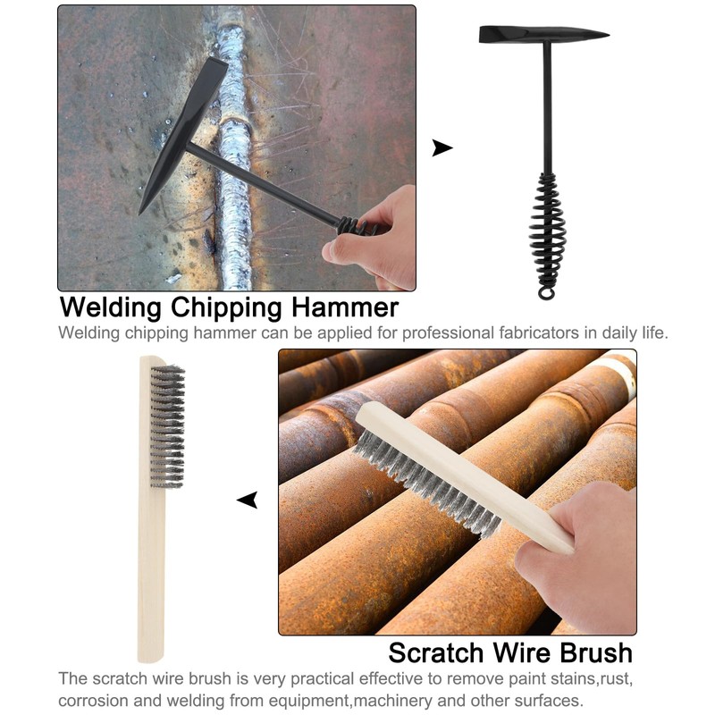 Omninmo Welding Hammer, 10.5 Inch Cone Vertical Chisel, High Carbon