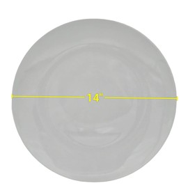 Festcool 2X14-inch Porcelain Circular Platters/Serving Plates, Platter, White, Stackable, Set of 2