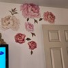 Large Floral Wall Sticker Set,Peonies Wall Decals,Pink White Flowers for