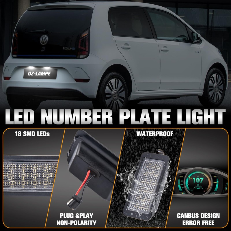 OZ-LAMPE Number Plate Light for VW Up E-up Skoda Citigo