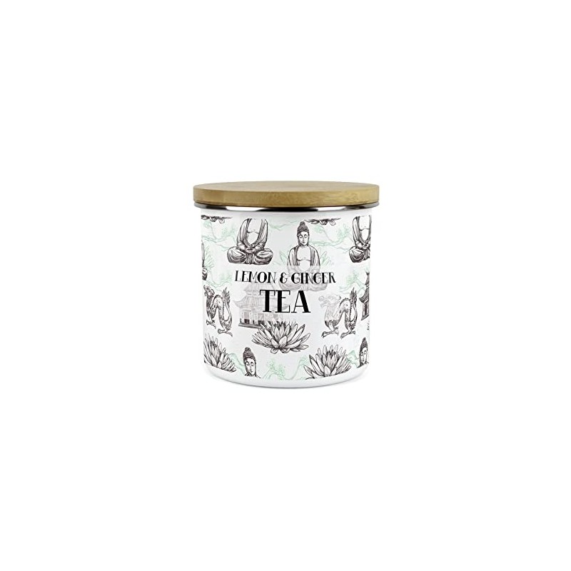Purely Home Asian Scenes Lemon & Ginger Tea Canister -