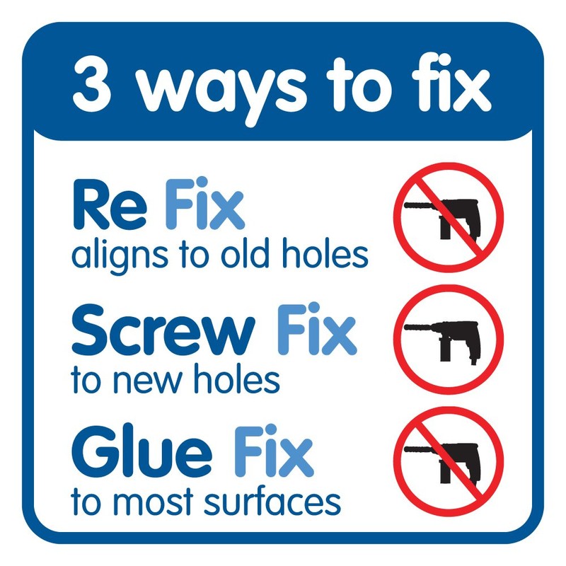 Croydex QM511941 Flexi-Fix Easy to Fit Cheadle Chrome Plated Square