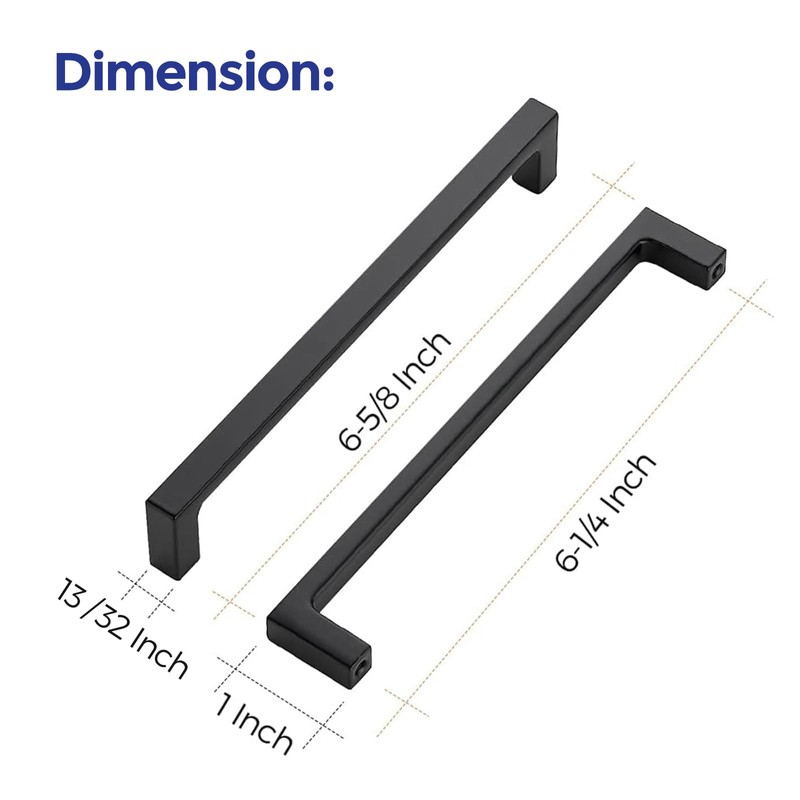 Ravinte 10 Pack 6-1/4 inch Hole Centers Matte Black Cabinet