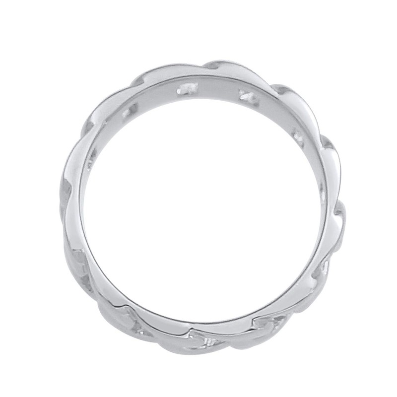 Kuzzoi Solid men's ring (8 mm) in curb design, polished,
