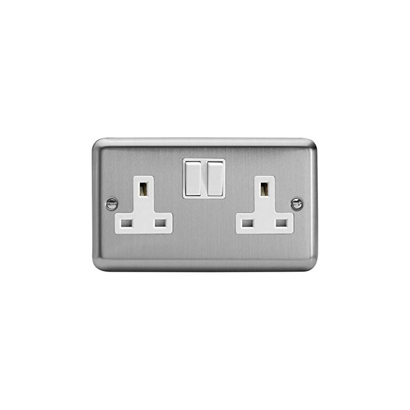 Varilight - 2 Gang 13 Amp Double Switched Socket Matt