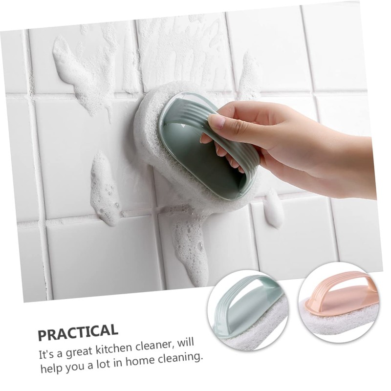 LALAFINA 2sets Sponge Brush Cleaning Tools Plastic Handle Cleaning Brush