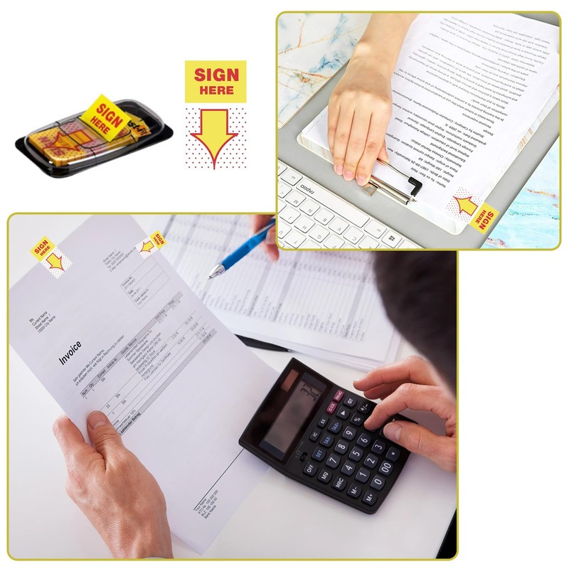 200 Pcs Sign Here Stickers, Post It Tabs, Post It