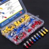 Glarks 140pcs 22-16/16-14/12-10 Gauge Semi-Insulated Piggy Back Spade Quick Splice