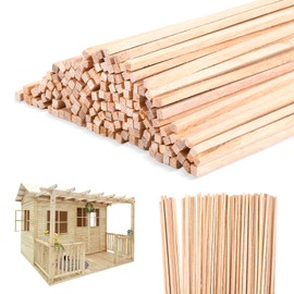 150 Pcs Natural Balsa Wood Sticks, Square Wooden Dowels 3 X 3 X 300 mm Wood Strips, Square Wooden Sticks, Unfinished Wood Craft Sticks for Crafting Model Making Decor Woodworking Projects