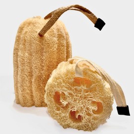 Esponja Corporal Exfoliante Naturales de Lufa, Set de 2 piezas,100% Vegetales, Suaves con tu Piel, Eco-Friendly.