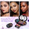 Color Nymph Travel Makeup Palette with Mulit-Colors Eyeshadows,Concealer, Body Glitter,Lip