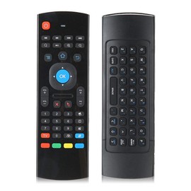 Doppelseitige Air Maus Tastatur, 2,4 G TV Fernbedienung Tastatur Maus Set mit 360 ° Freiraum Bewegungserkennung und erkennung, Kabellose Gaming Tastatur für Android, PC, Projektoren, TV(schwarz)