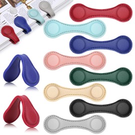 Pack of 8 Magnetic Leather Bookmarks - Handmade Vintage Bookmarks with Strong Adhesion, Magnetic Bookmark Clip for Book Lovers, Elegant Colours for Book Lovers & Readers