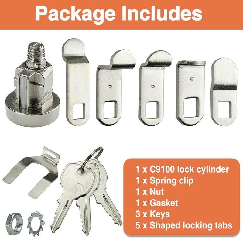 1-Pack Mailbox Lock and Key L-1172C COMP-X National Mailbox Lock