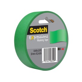 Scotch Expressions Masking Tape, 1-Inch x 20-Yards, Primary Green, 6-Rolls/Pack