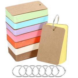 400 Sheets Blank Flash Cards with Rings, 3.5 x 2.2 Inch Blank Study Cards with Metal Binder Ring, Index Cards with Rings, Mini Note Card Pad for Home, School and Office Learning, Memory(8 Pack)
