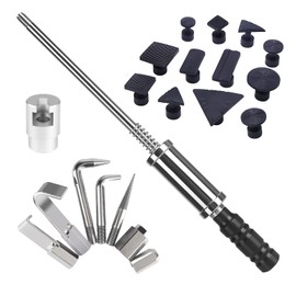 DRAMLOR Paintless Dent Repair Kit, Heavy Duty Dent Puller Tool Paintless Car Dent Repair Tool with 12pcs Auto Body Tools Tabs and 8pcs Dent Puller Screw Tip