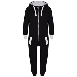 A2Z 4 Kids Girls Boys Onesie One Piece Pyjamas - Onesie Bone Pocket Black 9-10.
