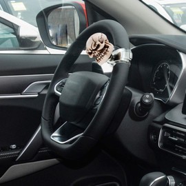 Arenbel Car Turning Assist Grip Handle Skull Steering Wheel Spinner Booster Knob Fit Most Vehicles Trucks Tractors Boats, Beige