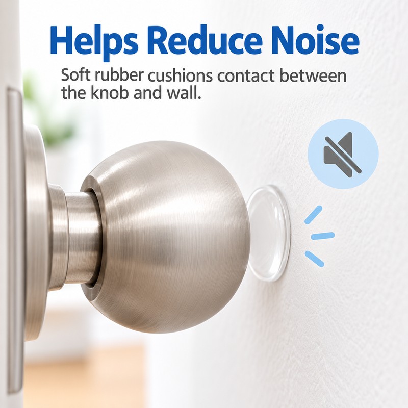 Clear Door Knob Wall Protectors – 40×8mm Bumper Pads for