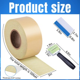 Adnee 50'x 3" Pond Liner Seam Tape-Double Sided Self Adhesive Butyl Pond Liner Tape-Waterproof Pond Seam Tape for EPDM Pond Liner Garden Cover Patch Repair