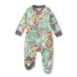 Burt's Bees Baby Boys' Organic Cotton Sleep and Play Footed Pajamas, One-piece Zip Front Romper, Baby Essentials