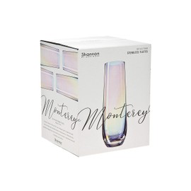 Monterey Stemless Champagne Flute Beverage Glass Cup by Godinger – Set of 4
