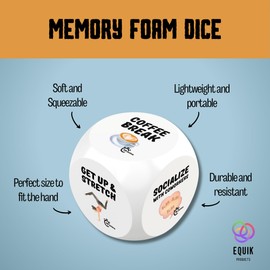 Stress Balls | Foam Cube, Stress Relief Dice | Fidget Toy for Adults | Funny Office Gift for Coworker, Employee, Colleague | Squeeze Balls for Hand Therapy, Reduce Anxiety (Stress Relief x 4)