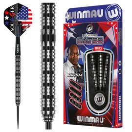 WINMAU Leonard Gates The Soulger 24 Gram Professional Tungsten Darts Set with Flights and Stems (Shafts)