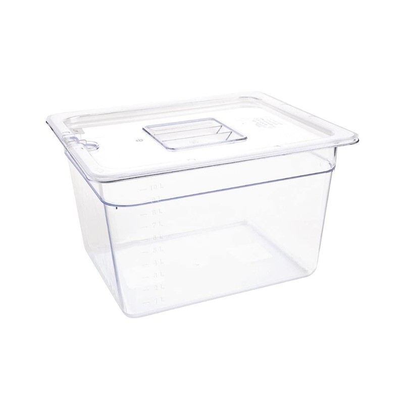Polycarbonate Gastronorm Container - 1/2 Size - 200mm depth. 10.8