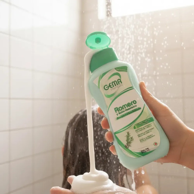 Shampoo Anti Caida De Romero Y Acido Hialuronico Gema 900
